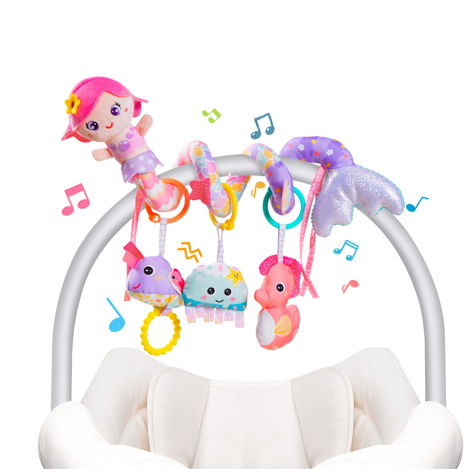 Car Accessories For Baby - Brinquedos Espirais para Bebês de 0