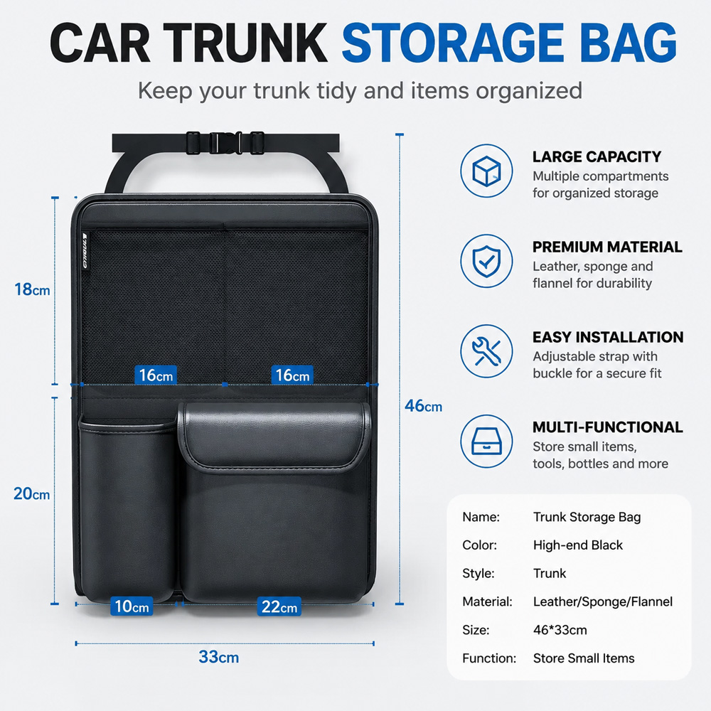 Organizador de Porta-Malas de  - Car Trunk Organizer avaliação e preço