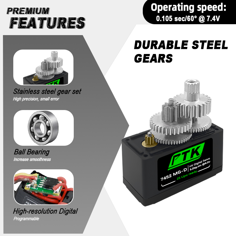 Servo Digital PTK 7452 MG-D 9g - D.A.D Car Accessories avaliação e preço